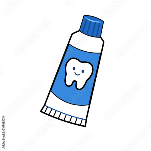 Cute Cartoon Toothpaste Tube Vector Illustration for Oral Hygiene