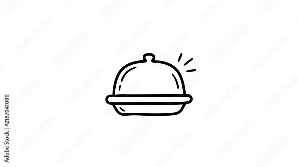 Fototapeta premium Restaurant cloche food cover icon.