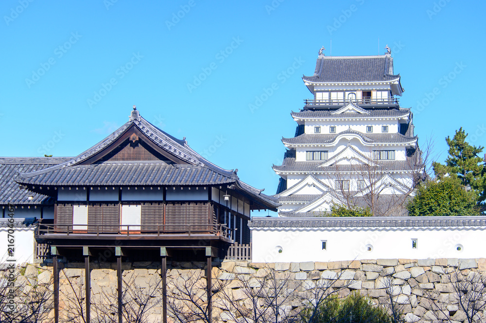 Obraz premium 福山城のとても美しい風景A very beautiful castle landscape found in Japan