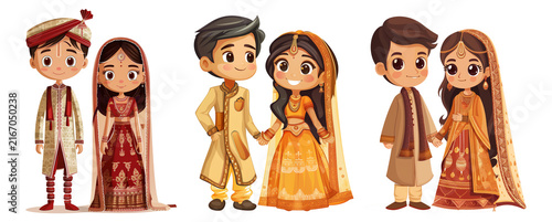 traditional indian married man woman cutout in pack