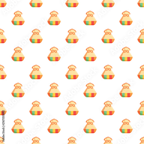 Korean lucky bags creating a vibrant cultural seamless pattern