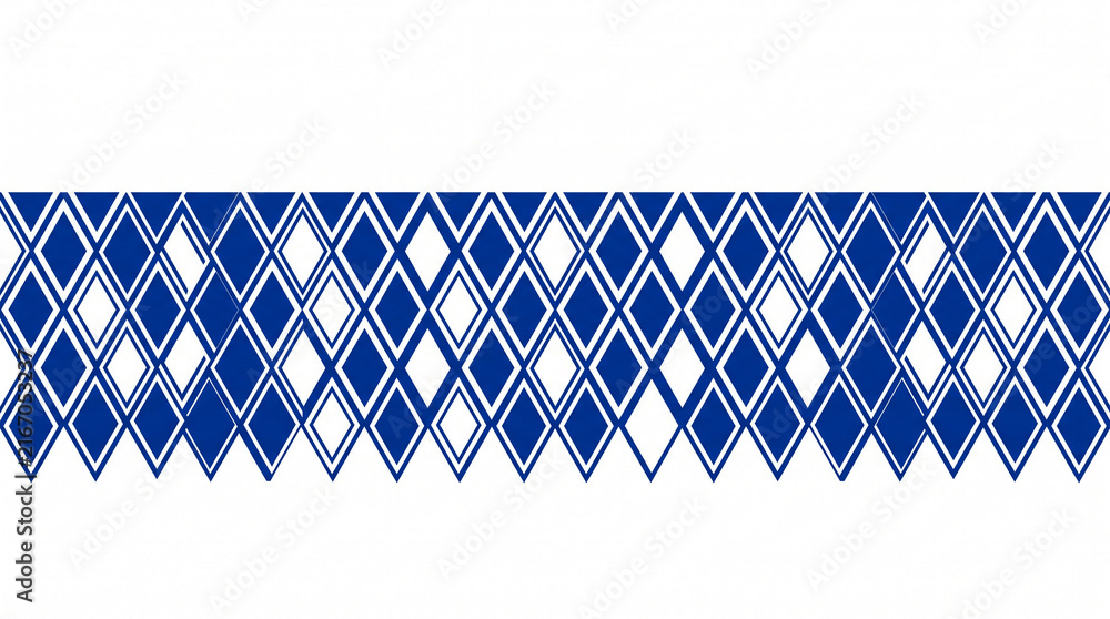 Blue and white Bavarian diamond border.