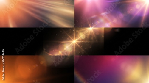 Abstract light leak overlays and lens flare effects for creative photo editing.