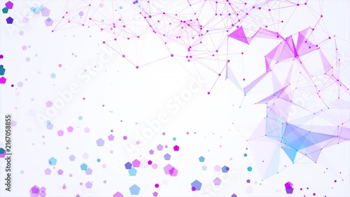 Abstract Futuristic Plexus Network with Glowing Nodes Polygonal Connections Digital Data Visualization for Technology Background on White Background Concept Loop