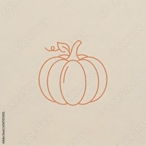 Hand-drawn stylized pumpkin outline illustration for autumn harvest and Halloween design projects