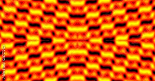 Canvas Print Neon inferno seamless tileable abstract pattern with fiery orange, red, yellow a