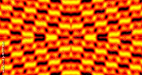 Obraz na plátně Seamless tileable abstract geometric pattern with vivid orange, red, yellow and