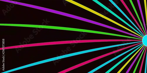 Abstract cinematic motion graphics loop with glowing geometric shapes and dynamic light trails