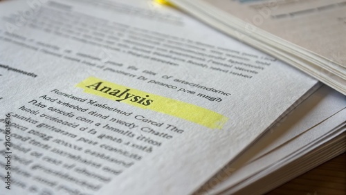 Naklejka Definition and Study of Analysis Highlighted in Text Document