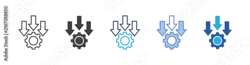 Foto Reduce icon set multiple style collection