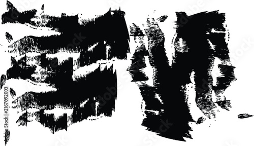 Fotografie Bold black ink smear textures for high contrast graphic design.