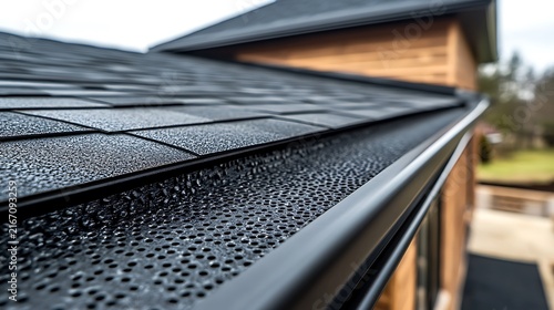 Closeup of House Gutter Guard.