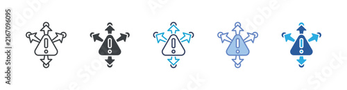 Multi Crisis icon set multiple style collection
