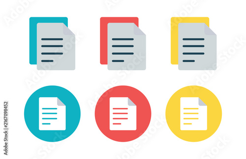 MobileColorful document and file vector icon set featuring flat design elements