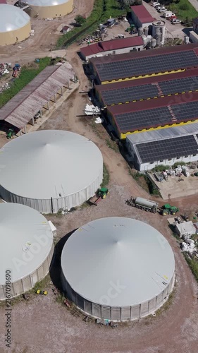 Aerial View of Sustainable Farming, Livestock and Renewable Energy Production in Italy