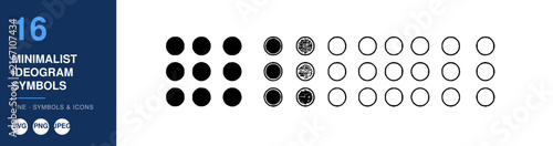 Minimalist Ideogram Symbols Nameplate, Line Icons Set, Modern Design Elements, Vector Graphics, Business Illustration.