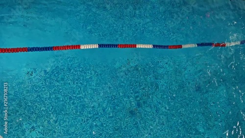 Pool Lane Rope Floating in Clear Blue Water