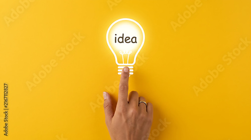 Bright light bulb symbolizing innovation and creativity concept.