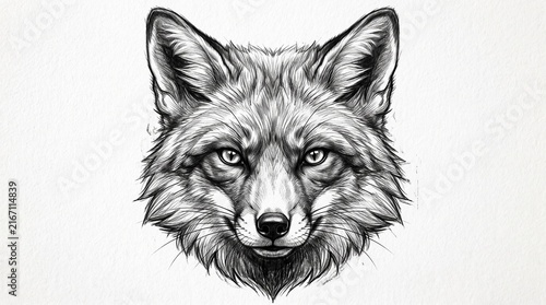 Fototapeta wolf black and white
