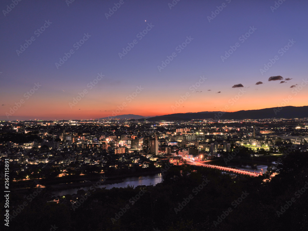 Fototapeta premium 宇治の街並みの夜景