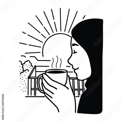 Holding coffee cup while enjoying sunlight