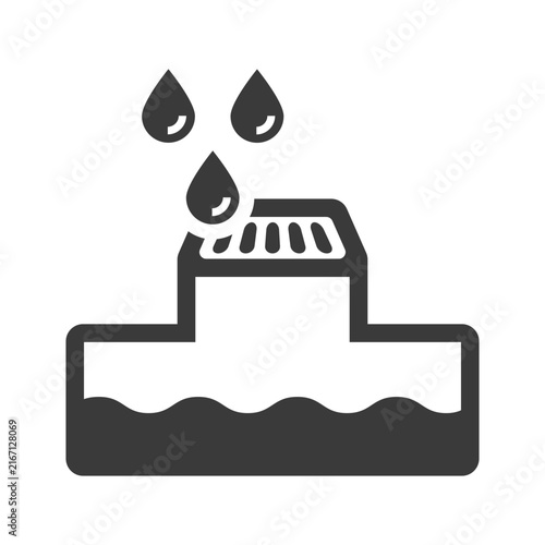 Drain system glyph icon isolated on white background.