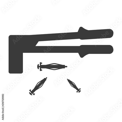 Hand tool molly pin crimper glyph icon isolated on white background.