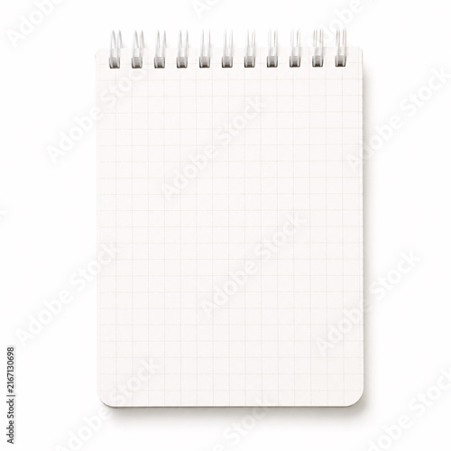 Blank graph paper notepad or notebook