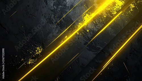 Yellow Light Trails on Dark Background.