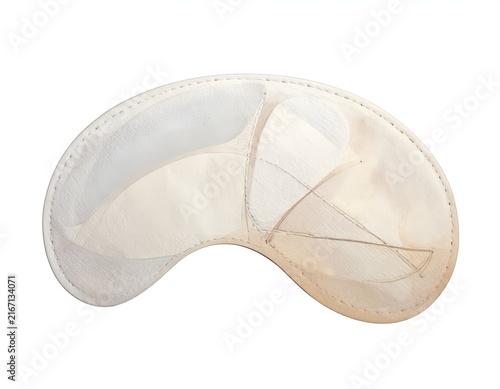 Translucent beige gel eye mask for cooling therapy.