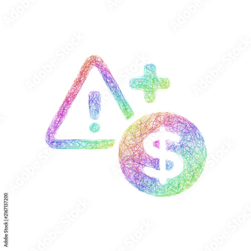 Colorful sketch overage charge icon design