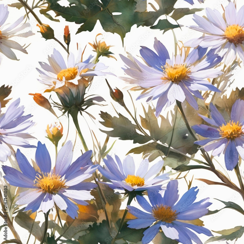 Fototapeta premium seamless background with flowers