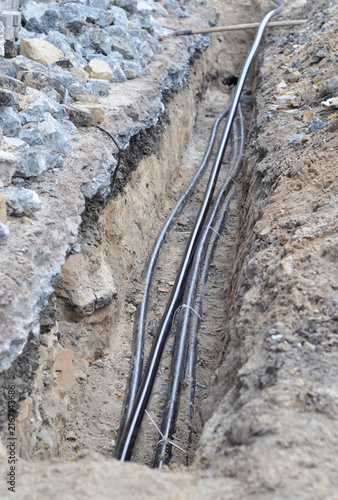 Electrical cable installation underground utility construction