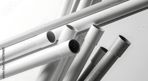 Industrial metal pipes and tubes closeup.
