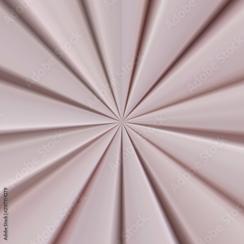Abstract radial starburst pattern, dusty rose metallic sunburst texture background with smooth 3D gradient rays for elegant modern design