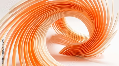 Radiant orange 3D coil spiraling into a bright tunnel
