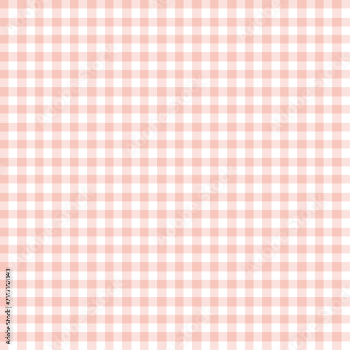 Shiny Pink gingham check pattern background, cute seamless pastel grid texture