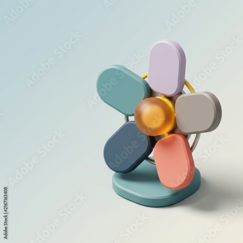 Colorful 3D flower structure symbolizing mental health support and awareness