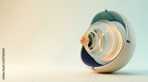 3D abstract model depicting layered structure representing mental health awareness