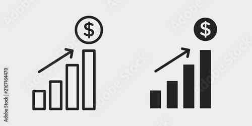 SaaS Revenue Analytics Icon represents recurring revenue, financial growth, and software business performance with editable outline and fill vector illustrations.