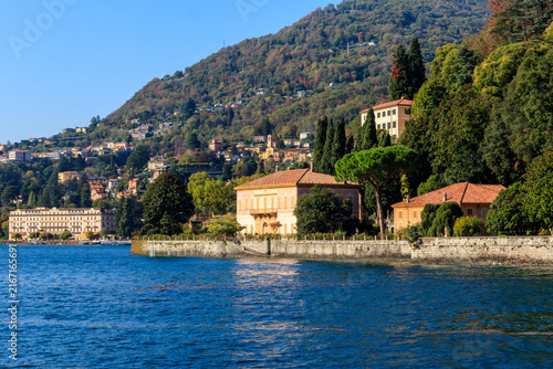 View of Villa Pizzo at the Lake Como in Italy