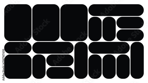 Geometric Bento Grid Artwork with Fluid Forms and Modular Sections for Contemporary Graphic Design Applications
