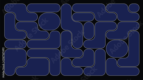 Stylish Bento Grid Composition with Modular Rounded Panels and Abstract Shapes for Modern Digital Artwork