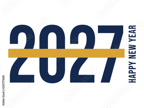 2027 happy new year typography design