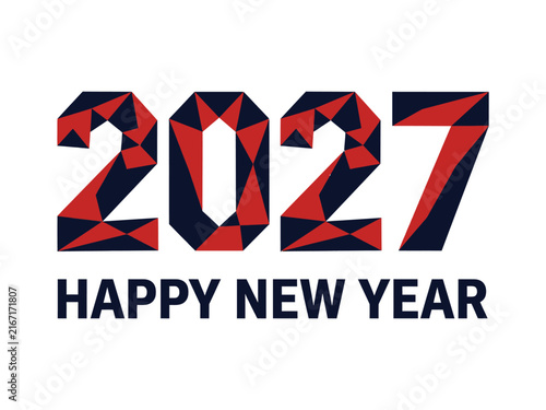 2027 happy new year geometric low poly style design