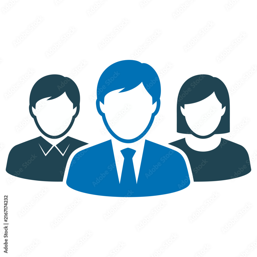 Fototapeta premium Business team personnel silhouettes group of people vector icon graphic representation