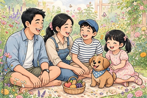 happy family with children