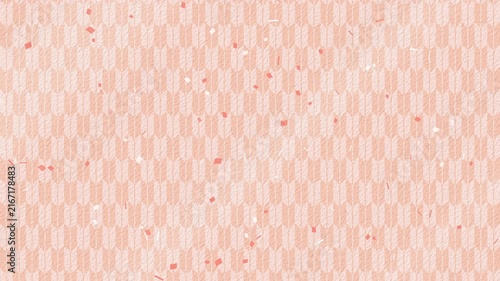 紙吹雪 ピンク 下降 パターン01 矢絣01 ループ （淡いピンク 背景）