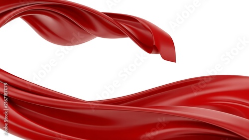 Elegant Flowing Red Silk Fabric Waves Abstract Decorative Background