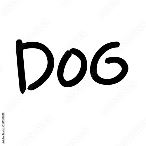 Dog Handwritten Script Typography Word